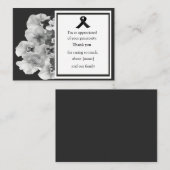 白と黒のパンジーの葬儀ありがとう ノートカード (正面/裏面)