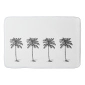 白と黒のパームのヤシの木 バスマット (正面)
