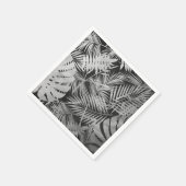 白と黒のパーム葉 スタンダードカクテルナプキン (角)