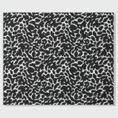 白と黒のヒョウの皮膚パターン ラッピングペーパー (フラット)