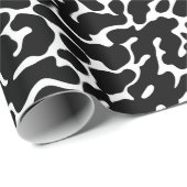 白と黒のヒョウの皮膚パターン ラッピングペーパー (ロールコーナー)