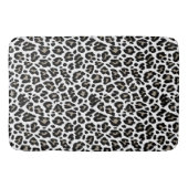 白と黒のヒョウ印刷 バスマット (正面)