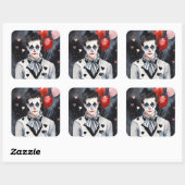 白と黒のピアス スクエアシール (シート)