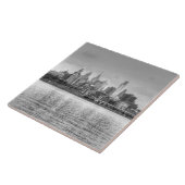 白と黒のフィラデルフィアのスカイライン タイル (側面)