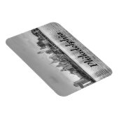 白と黒のフィラデルフィアのスカイライン マグネット (右側)