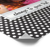 白と黒のフォトフレーム水玉模様 ポスター (角)