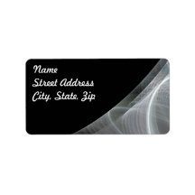 白と黒のフラクタル背景アドレスステッカー