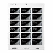 白と黒のフラクタル背景アドレスステッカー ラベル (フルシート)