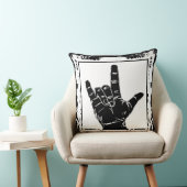 白と黒のフレームが大好きハンドサイングランジ- クッション (椅子)