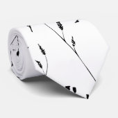 白と黒のフローラの花の天然植物学 ネクタイ (ロール)