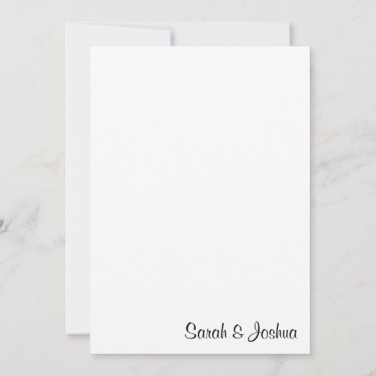 白と黒のフローラスク結婚ロール 招待状 (裏面)