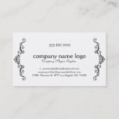 白と黒のフ飾レーム 名刺 (裏面)