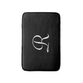 白と黒のプラモノグラムのッシュバスマット バスマット (正面縦)