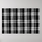 白と黒のプラ市松模様にイド生地のテクスチャ ポスター (正面)