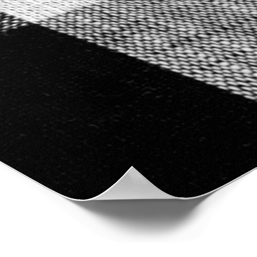 白と黒のプラ市松模様にイド生地のテクスチャ ポスター (角)