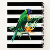 白と黒のペロッストライプト ノートブック (裏面)