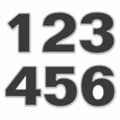 白と黒のホイリービン番号 シール (正面)