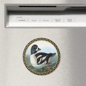 白と黒のマガモが水中で泳ぐ マグネット (インサイチュ (食洗機))