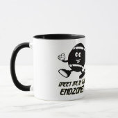 白と黒のマンガサッカーマグ マグカップ (左)