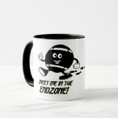 白と黒のマンガサッカーマグ マグカップ (正面左)