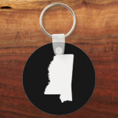 白と黒のミシシッピ キーホルダー (正面)