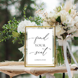 白と黒のミニマリストのサインを見つける フォトプリント           