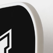 白と黒のミニマリストのモノグラモダンム ピックルボールラケット (左詳細)