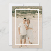 白と黒のミニマリストの結婚写真 招待状 (裏面)