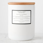 白と黒のミニマリストの防水ソープボックスラベル フードラベル (正面)