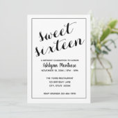 白と黒のミニマリスト甘い16 招待状 (スタンド正面)