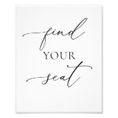 白と黒のミニマリスト1の看板を見つける フォトプリント            (正面)