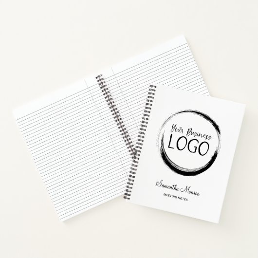 白と黒のミニマルなビジネス ロゴ 会議 ノートブック (内部)