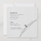 白と黒のミニマルな結婚式招待状 招待状 (裏面)