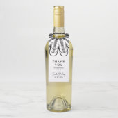 白と黒のミニマルな花ありがとう ボトルネックタグ (ボトル)