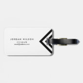 白と黒のミニマルはっきりしたリストジオメトリック ラゲッジタグ (裏面横)