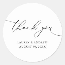 白と黒のミニマル結婚リストに感謝 ラウンドシール