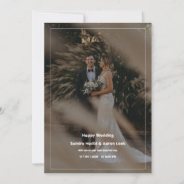 白と黒のミニマル結婚リスト 招待状