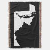 白と黒のメリーランドの形 スローブランケット (正面縦)