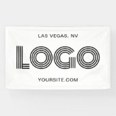 白と黒のモダンな大型長方形ロゴ 横断幕 (横)