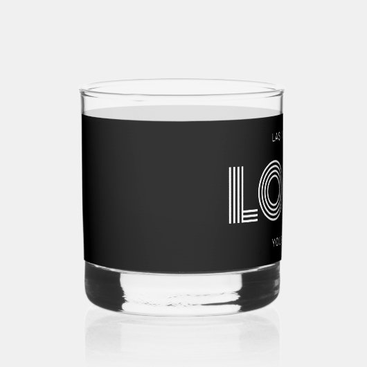 白と黒のモダンミニマルロゴプロモ ウイスキーグラス (右)