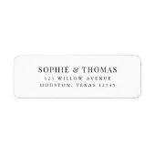 白と黒のモダン差出人住所 ラベル (正面)