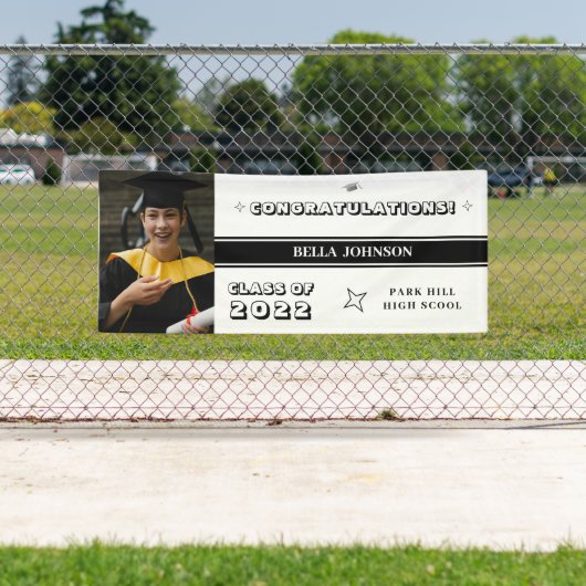 白と黒のモノグラムおめでとう 横断幕 (インサイチュ)