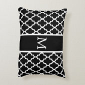 白と黒のモロッコの格子模様 アクセントクッション (裏面(縦))