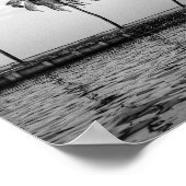 白と黒のヤシの木 ポスター (角)