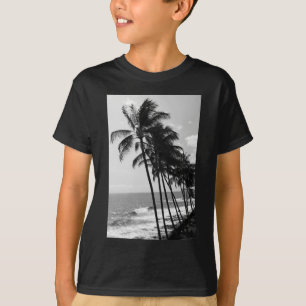 白と黒のヤシの木 Tシャツ