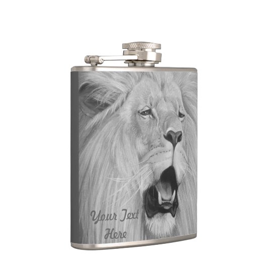 白と黒のライオンが鳴く大きな猫野生動物 フラスク (右)