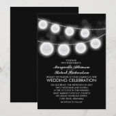 白と黒のランタン 結婚式の招待状 招待状 (正面/裏面)