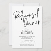 白と黒のリハ結婚ーサルディナー 招待状 (正面)