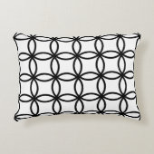 白と黒のリングや輪 アクセントクッション (正面)