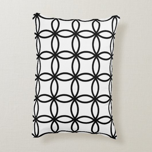 白と黒のリングや輪 アクセントクッション (裏面(縦))